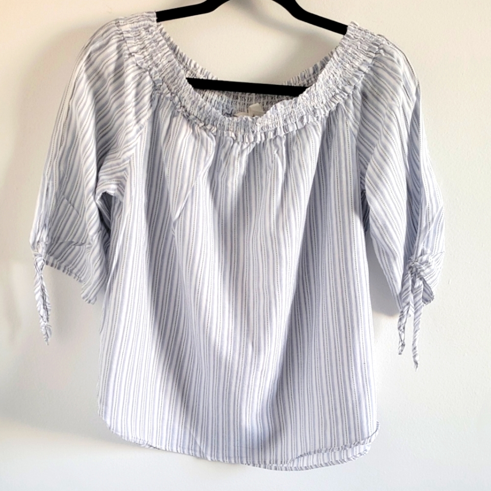 H&M Off-the-Shoulder striped top